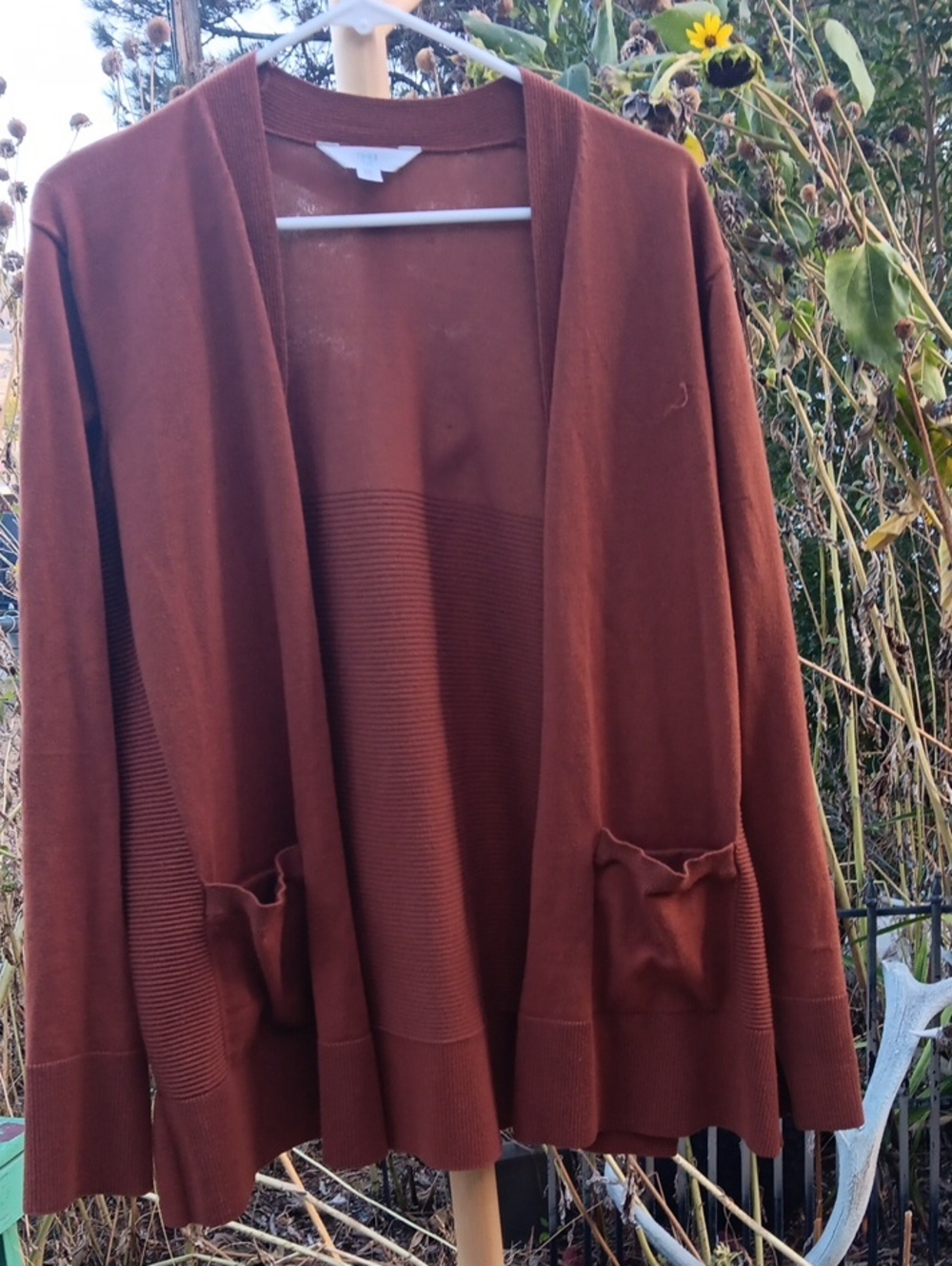 Time and Tru Open-Front Cardigan Sweater - Brown
